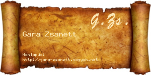 Gara Zsanett névjegykártya